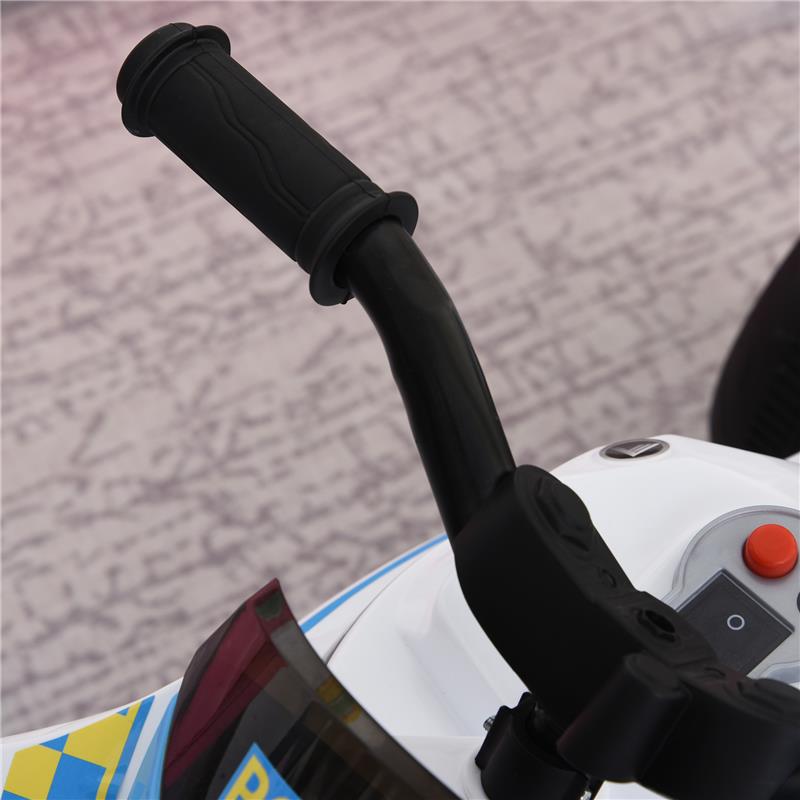 Image of MOTO GIOCATTOLO CAVALCABILE A 3 RUOTE PER BAMBINI 18-36 MESI STILE POLIZIA CON MUSICA E FARI AZZURRO