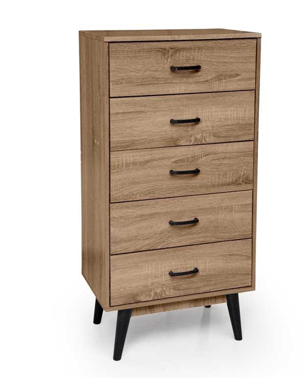 ARES CASSETTIERA A 5 CASSETTI IN LEGNO 60 X 40 X 118 CM COLORE NOCE USATO COME NUOVO