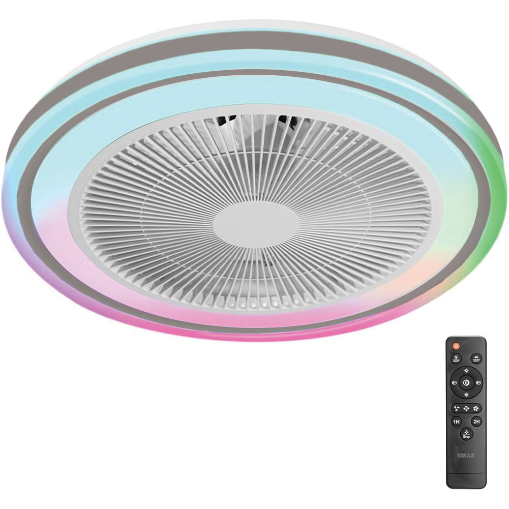 Image of Ventilatore Soffitto LED 80W con Telecomando Timer Luce RGB 3 Velocità Silenzioso