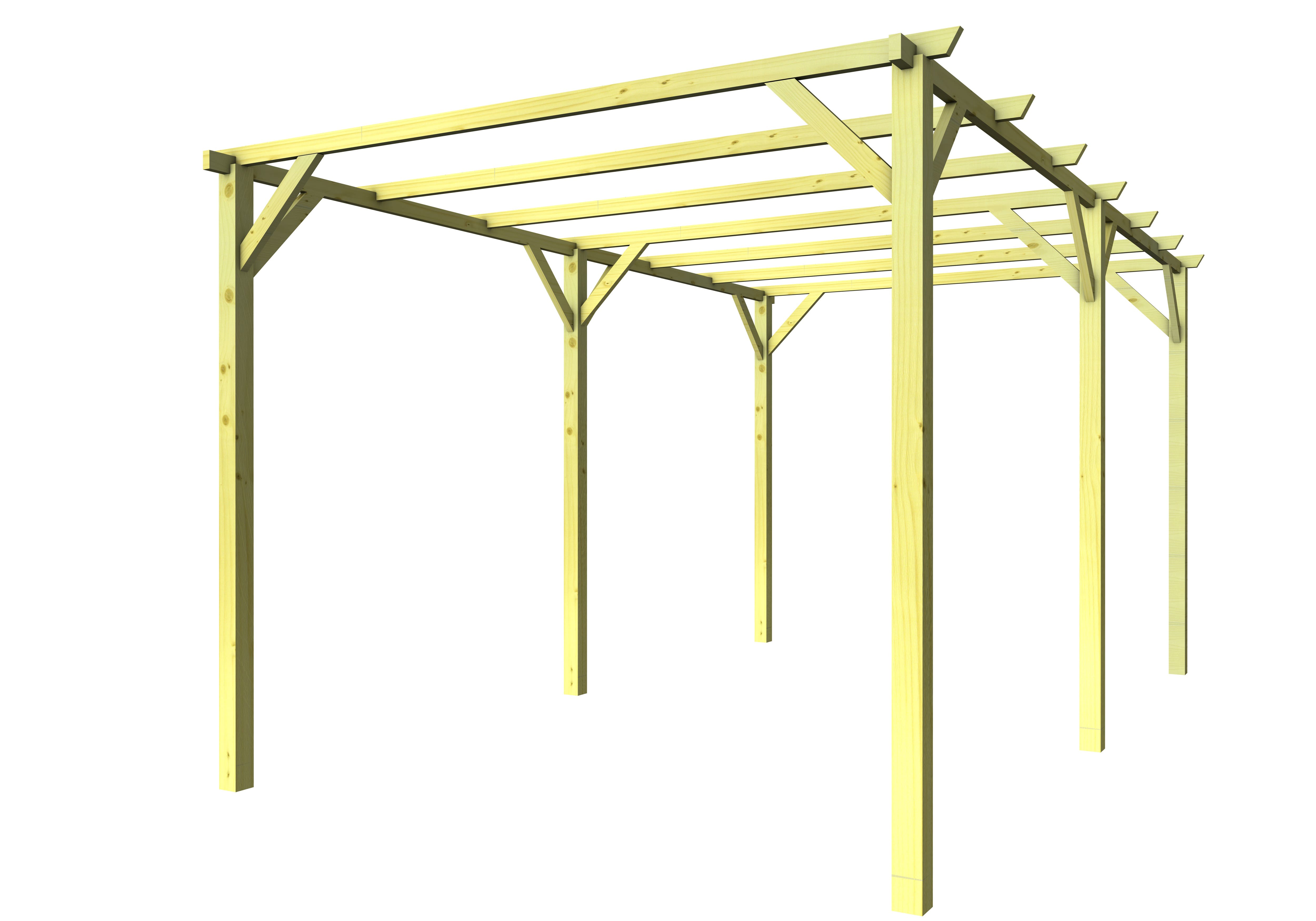 PERGOLA h300x500 cm CON STRUTTURA IN LEGNO PER GIARDINO ED ESTERNI