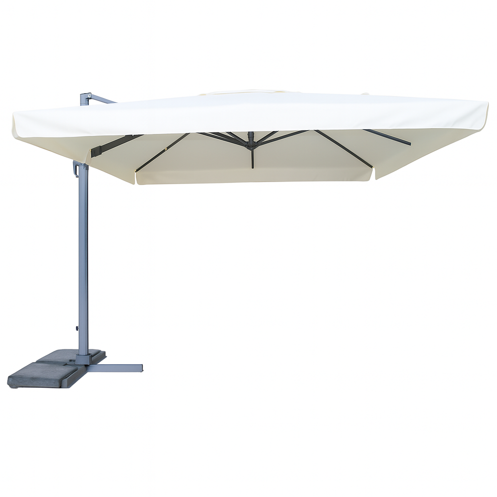 OMBRELLONE DECENTRATO MOD.ROMA MT.3X3 IN ALLUMINIO PER GIARDINO E BORDO PISCINA