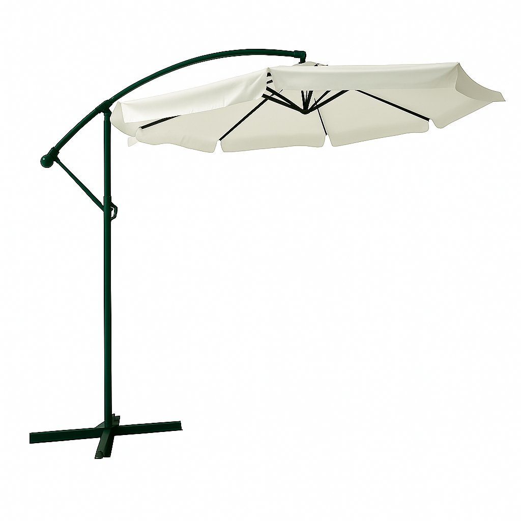 Ombrellone decentrato in Acciaio mod. "Nevis/Flyn" 300cm colore Ecrù per esterno