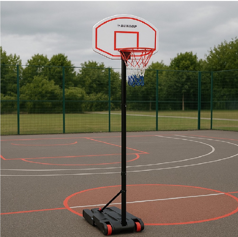 Image of Canestro Basket Regolabile Dunlop con Base e Ruote per Esterni Sport Pallacanestro
