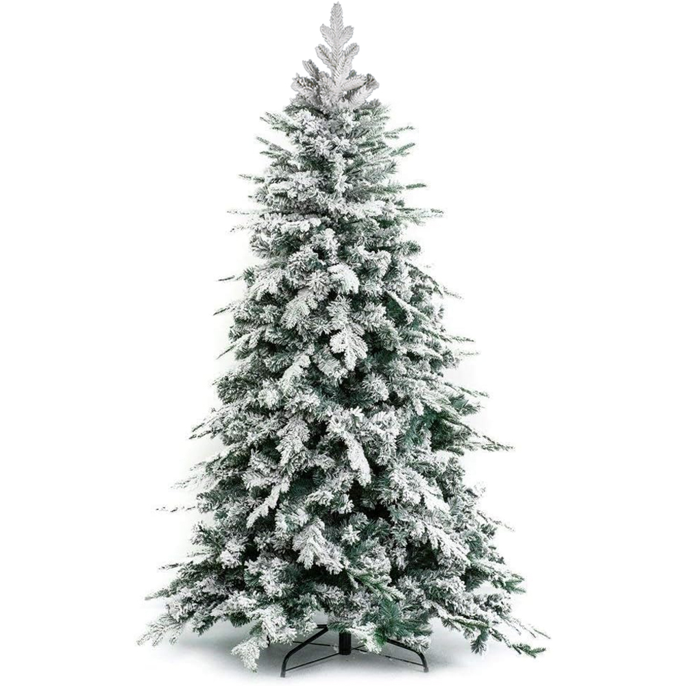 Image of Albero di Natale Innevato 240 cm Folto Realistico 1260 Punte PE PVC Base Metallo