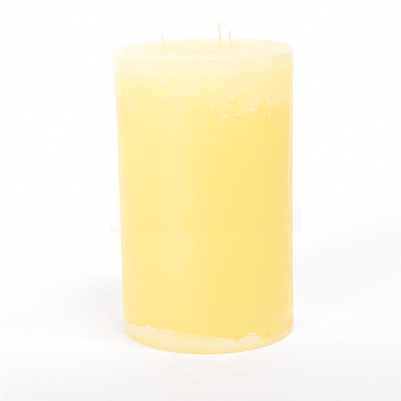 CANDELA PILLAR RUSTIC PROFUMATA COLORE AVORIO CON 3 FIAMME DIMENSIONI H CM 30 X Ø CM 15