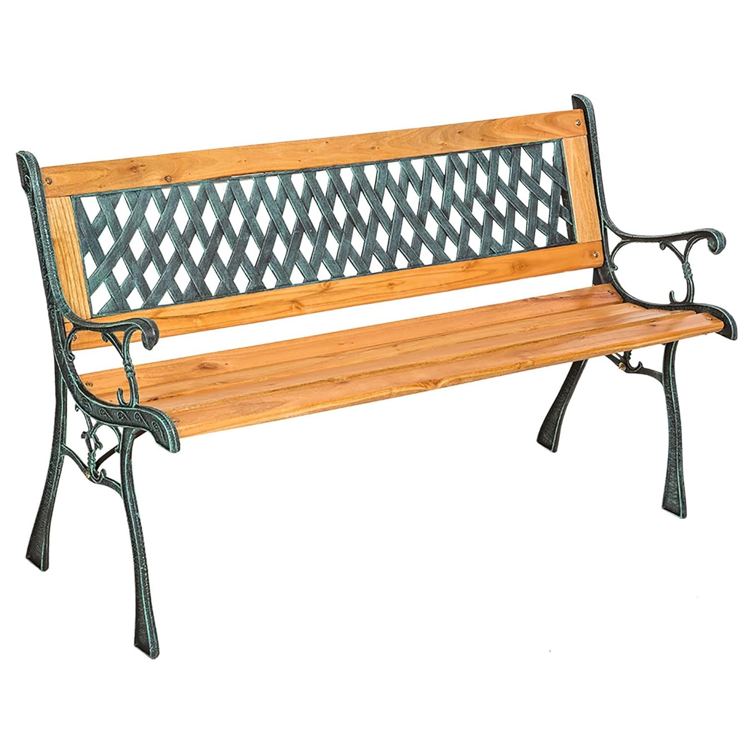 Panchina Da Giardino 2 Posti In Legno E Ghisa Panca…