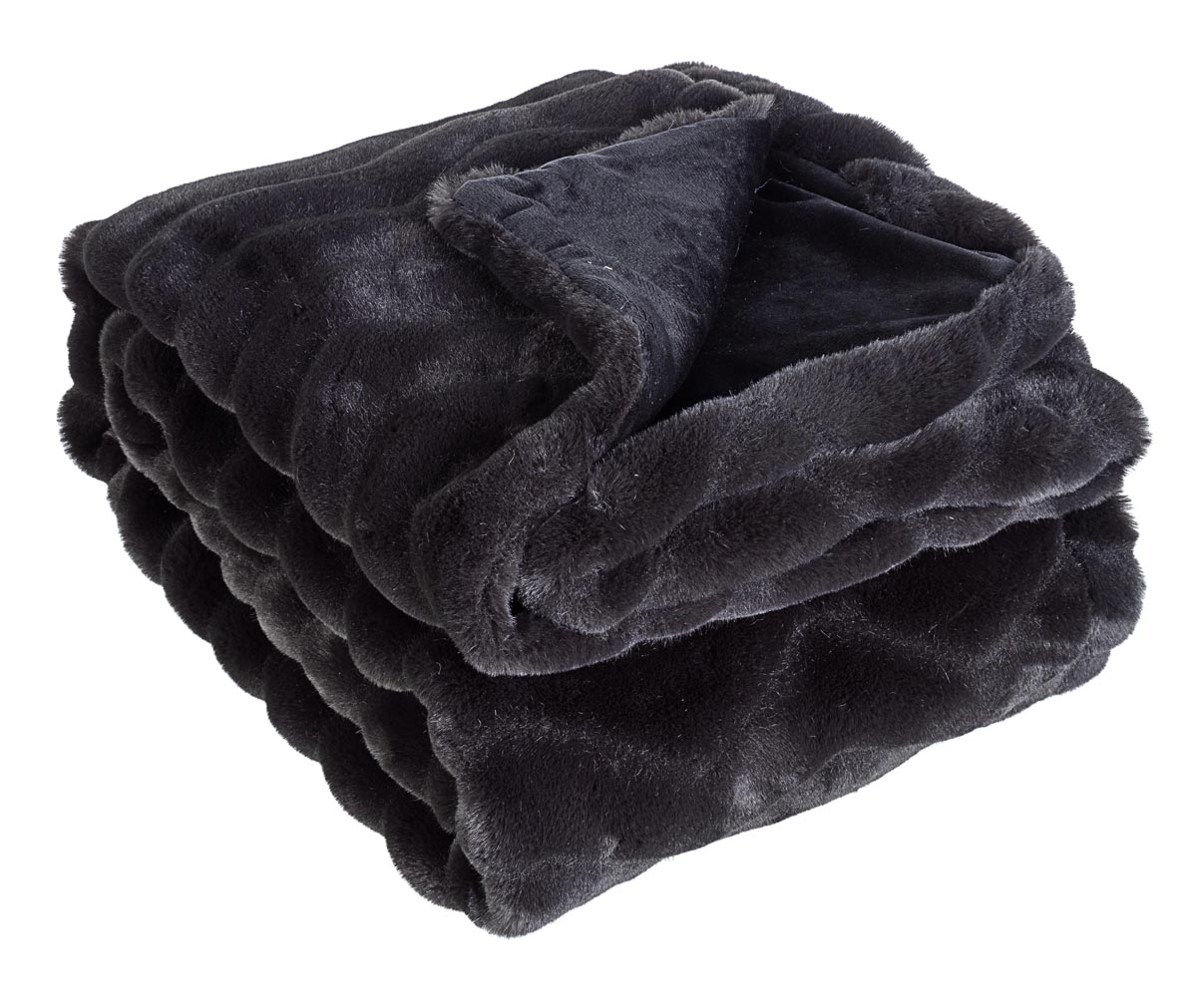 Image of Plaid Coperta Singolo Morbida Calda Tessili da Letto Divano Chantel 120 x 150 cm Colore: Nero