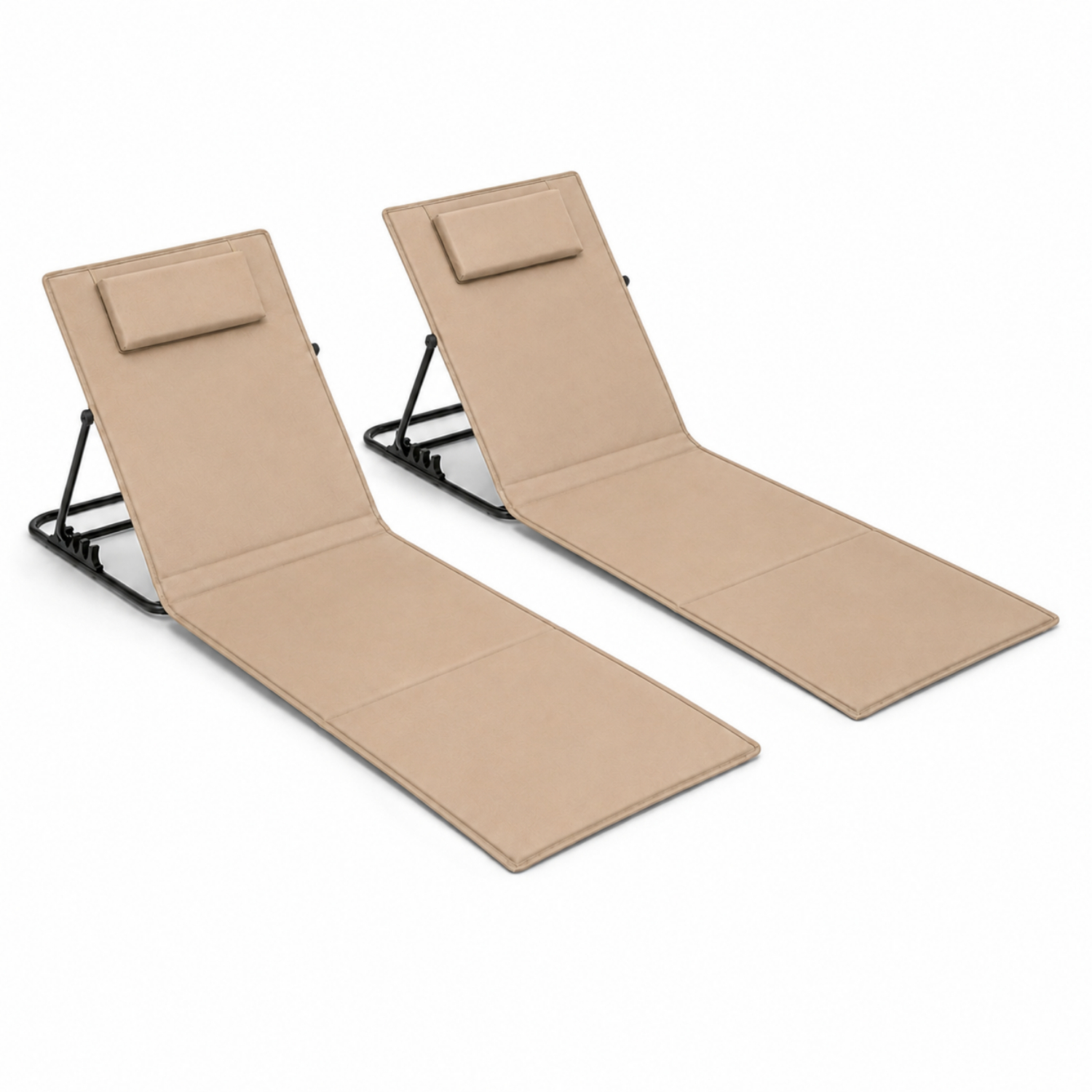 Set 2 Lettini Prendisole Pieghevoli Con Schienale R…