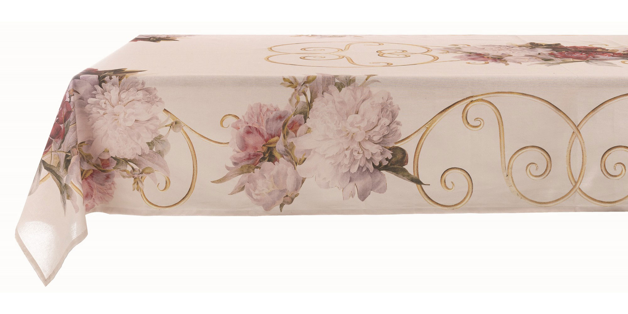 Tovaglia Shabby Chic in Cotone Copritavolo Elegante Floreale Blanc Mariclò