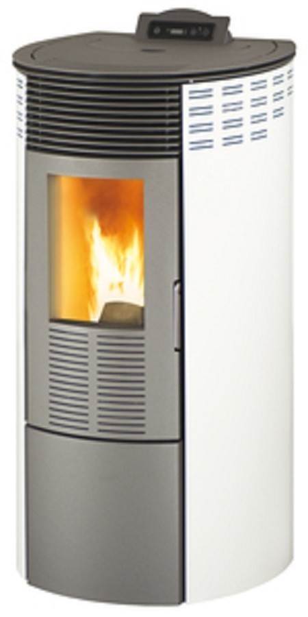 STUFA PELLET KING 12 kW 10,1 ROUND BIANCO MADE IN ITALY