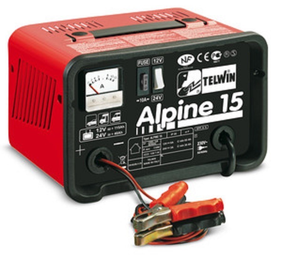 CARICABATTERIA AUTO PORTATILE TELWIN ALPINE 15 TENSIONE 12-24V CARICA BATTERIA