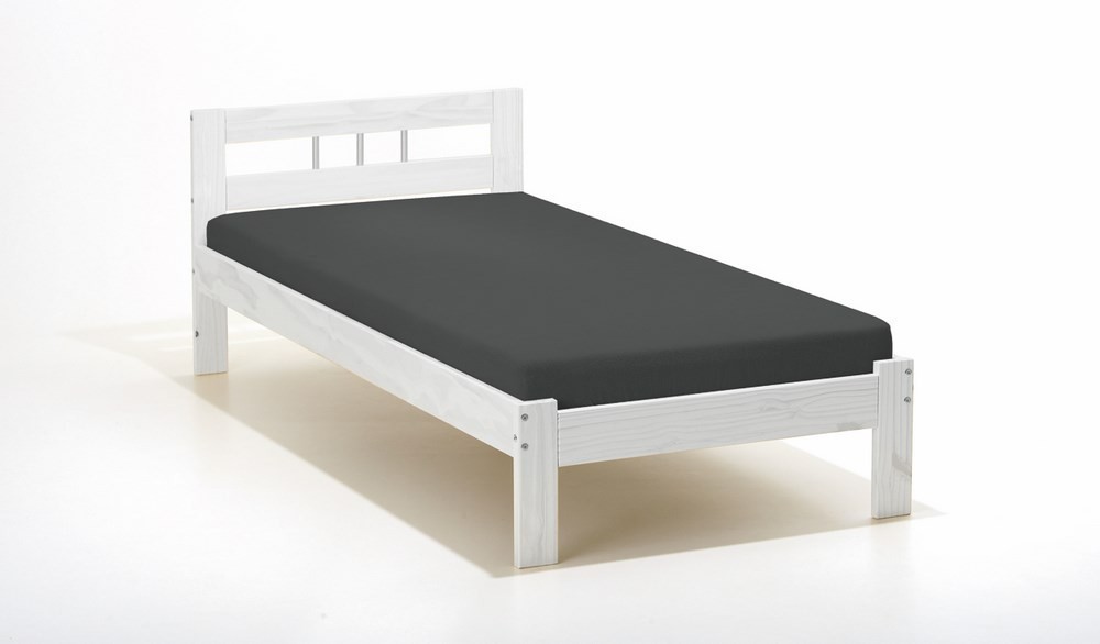 STRUTTURA LETTO FANA 96x206x72H PINO MASSELLO VERNICIATO AD ACQUA BIANCO INTER LINK