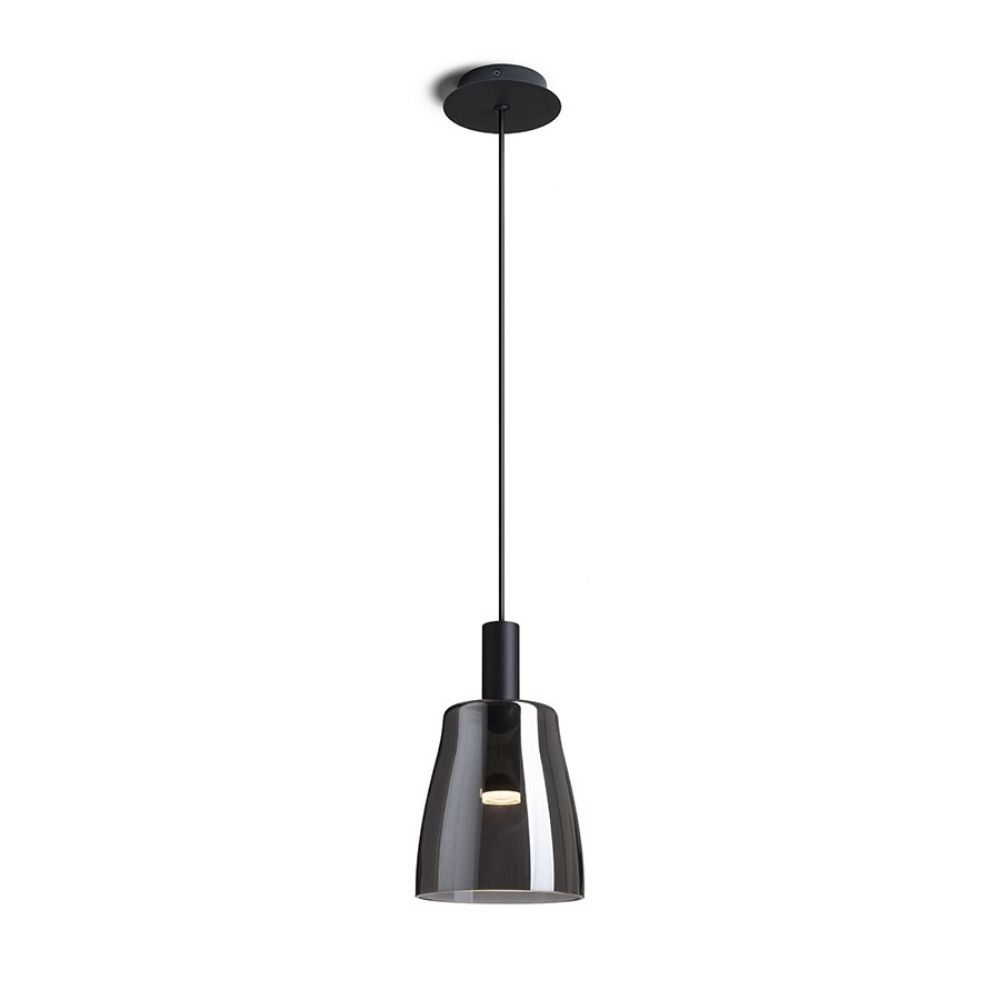 Lampadario BELLINI M LED a sospensione nero vetro fumè 230V LED 5W 30° 3000K