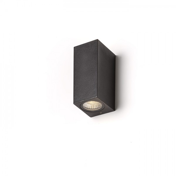 Image of Lampada Faretto KUBI II grigio antracite 230V LED 2x3W 56° IP54 3000K