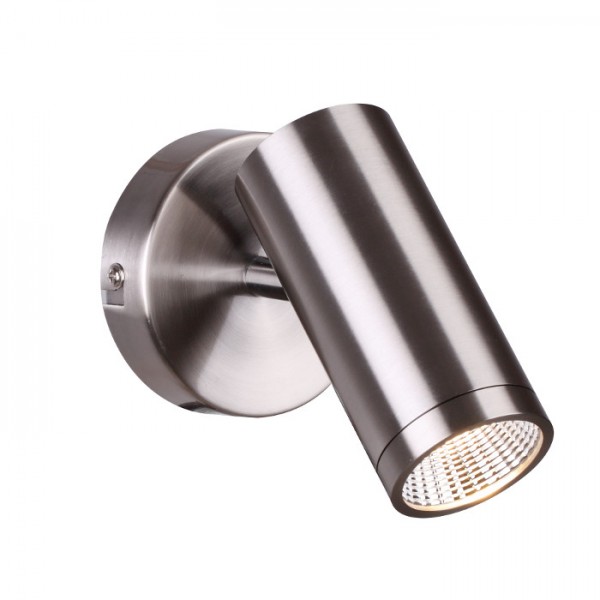 Faretto BOGARD I da parete nichel opaco 230V LED 5W 40° 3000K