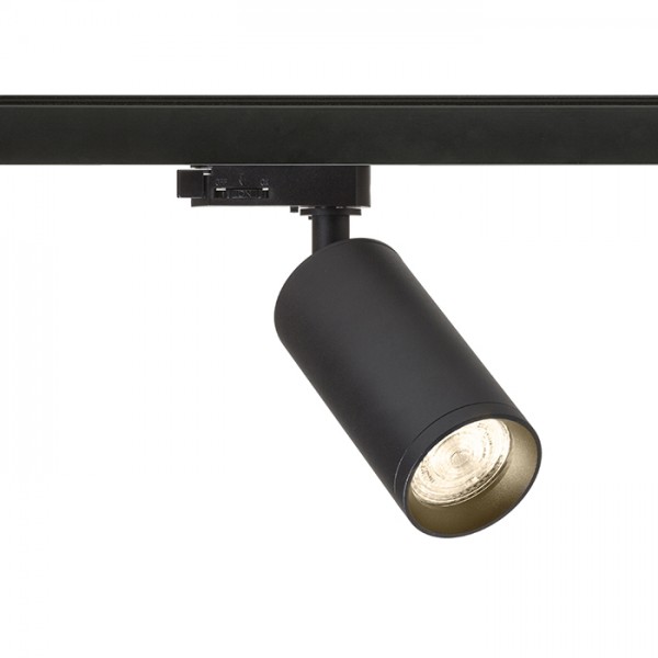 Image of Faretto cilindrico BELENOS per binario trifase nero 230V LED GU10 9W