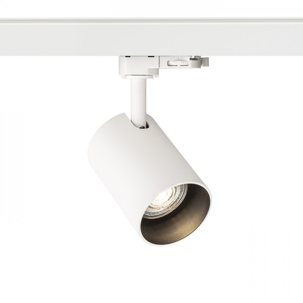 Image of Faretto cilindrico CONNOR per binario trifase bianco/nero 230V LED GU10 10W