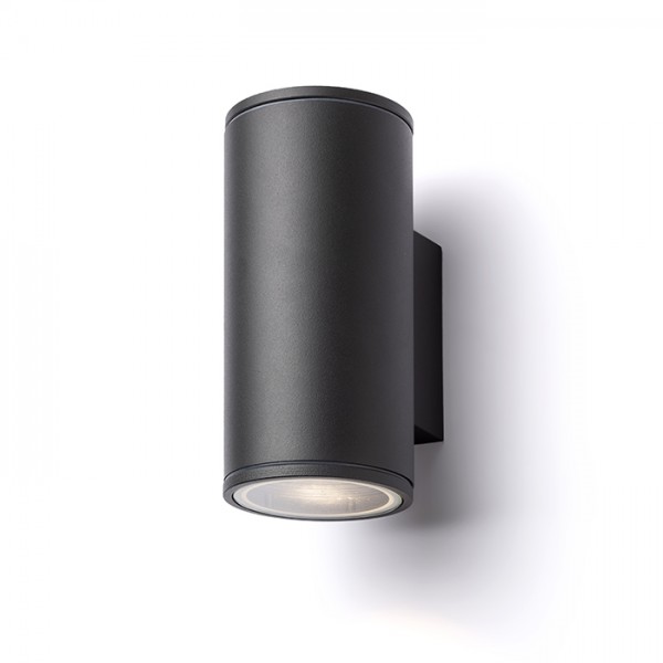 Image of Faretto cilindrico LIZZI II da parete grigio antracite 230V GU10 2x35W IP54