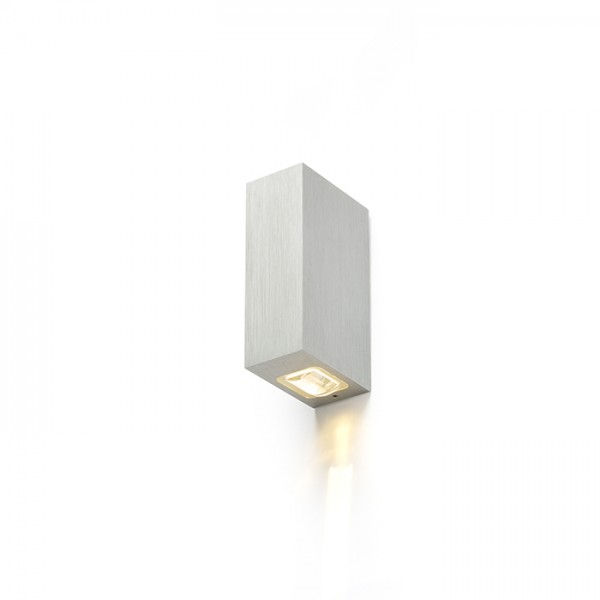 Image of Faretto applique NICK II da parete alluminio pettinato 230V LED 2x3W 10° IP54 3000K