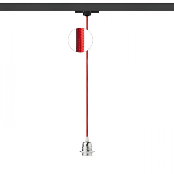 Image of Cavo in tessuto ELISA per portalampada da soffitto a sospensione per binario trifase AN+CR+PC 230V E27 28W