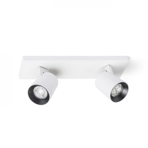 Image of Faretto KENNY II plafoniera/applique bianco/nero 230V GU10 2x35W