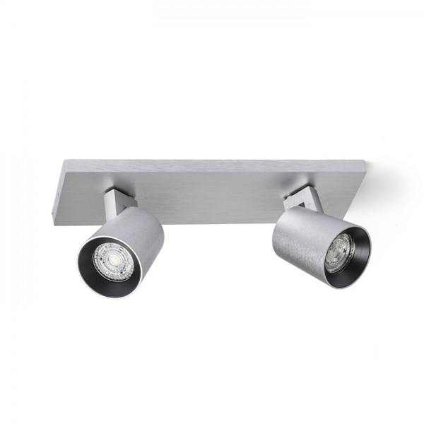 Image of Faretto KENNY II plafoniera/applique alluminio pettinato/nero 230V GU10 2x35W