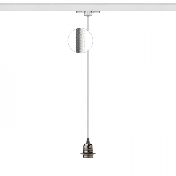 Image of Cavo in tessuto ELISA per portalampada da soffitto a sospensione per binario trifase AG+CG+PCN 230V E27 28W