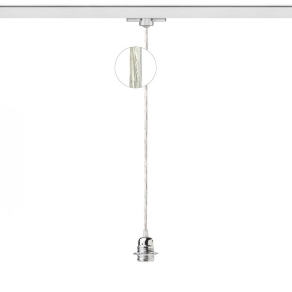 Image of Cavo in tessuto ELISA per portalampada da soffitto a sospensione per binario trifase AG+CT+PC 230V E27 28W