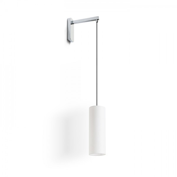 Image of Lampada HUDSON da parete bianco cromo 230V E27 28W