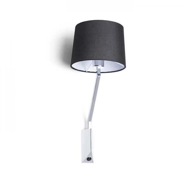 Image of Lampada SHARP da parete nero cromo 230V E27 42W