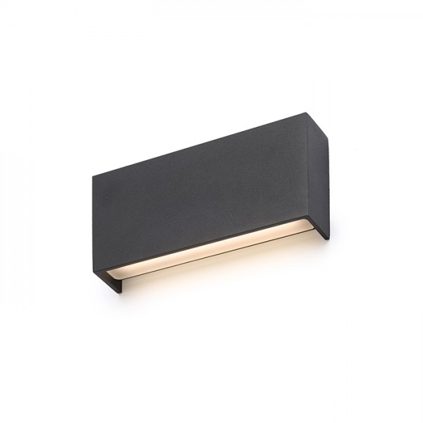 Image of Lampada applique TORINO da parete nero 230V LED 2x5W IP54 3000K