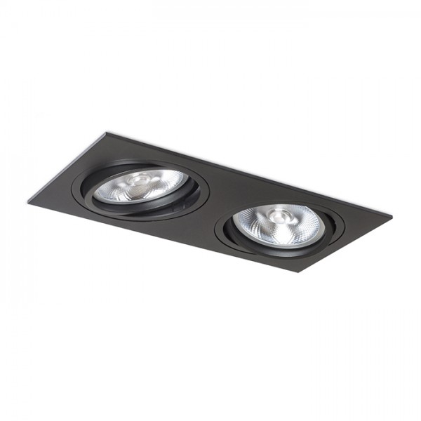 Image of Faretto PASADENA G53 SQ II nero 12V G53 2x50W