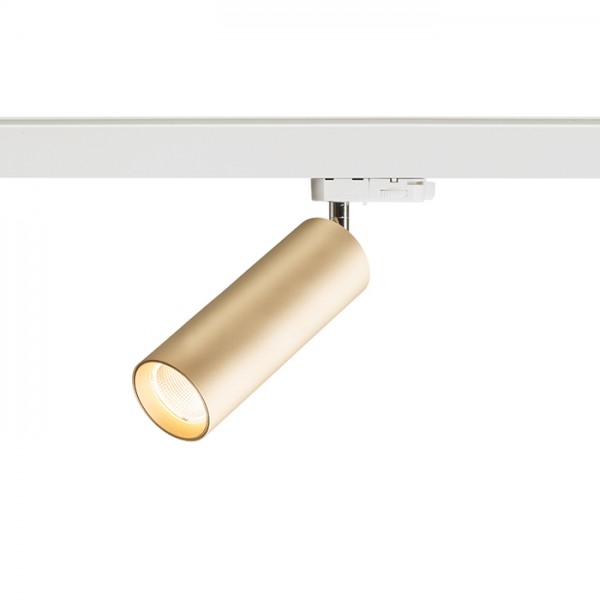 Image of Faretto a cilindro MAVRO per binario trifase oro 230V LED 12W 38° 3000K