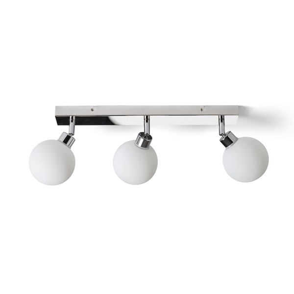 Image of Lampadario BOLLY III applique/plafoniera vetro opalino/cromo 230V G9 LED 3x3W IP44