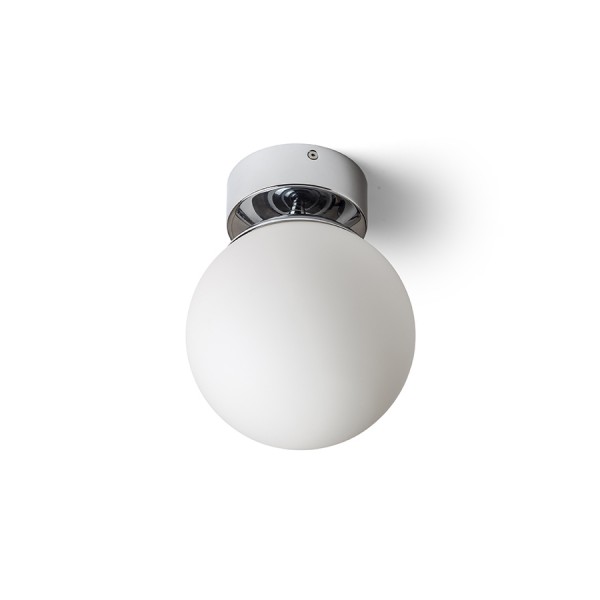 Image of Lampadario BOLLY 17 da soffitto vetro opalino/cromo 230V E27 15W IP44