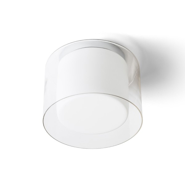 Image of Plafoniera LED VENICE 23 da soffitto vetro trasparente/vetro opalino/cromo 230V E27 20W IP44