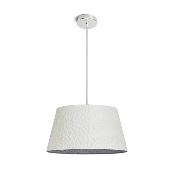 Image of Lampadario BUCKY 40 a sospensione bianco/grigio metallo 230V E27 28W