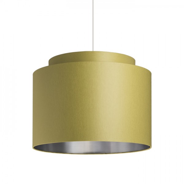 Image of Paralume DOUBLE 40/30 paralume Chintz oliva/Lamina d´argento max. 23W