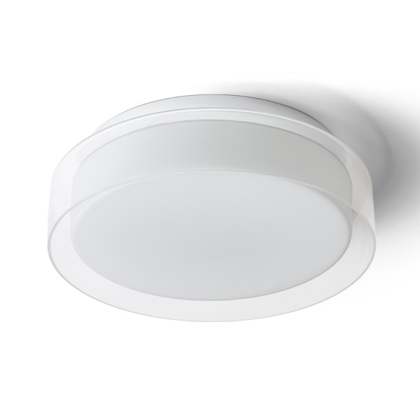 Image of Plafoniera VENICE LED 30 da soffitto vetro trasparente/vetro opalino/cromo 230V LED 12W IP44 3000K