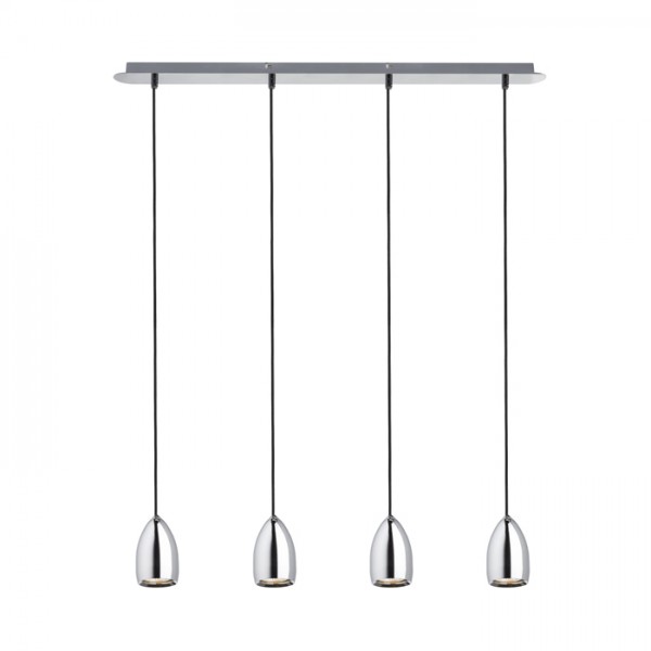 Image of Lampadario Lampada BABADES IV a sospensione cromo 230V GU10 4x35W