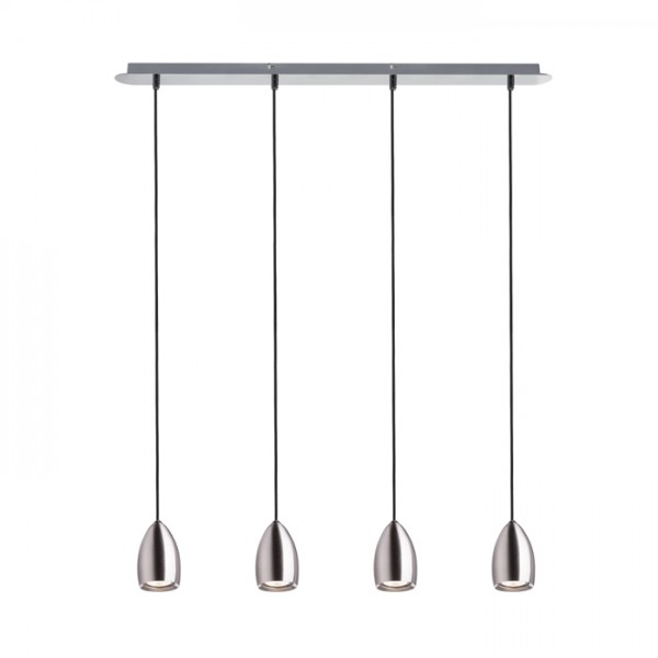 Image of Lampadario Lampada BABADES IV sospensione nichel opaco 230V GU10 4x35W