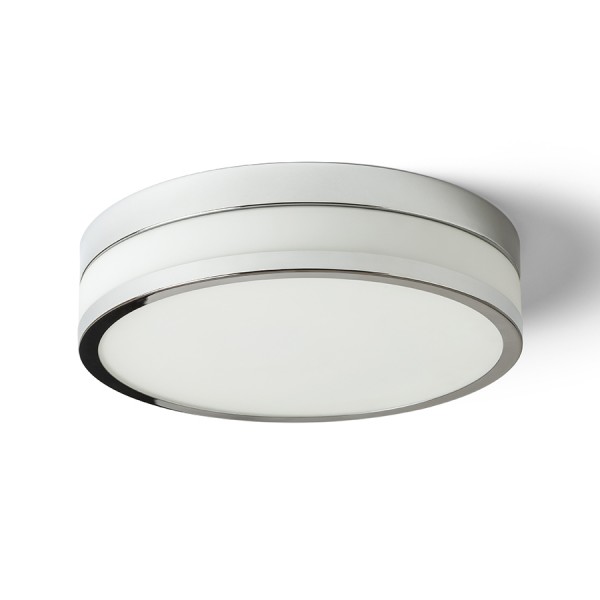 Image of Plafoniera CIRA LED 35 da soffitto vetro opalino/cromo 230V LED 24W IP44 3000K