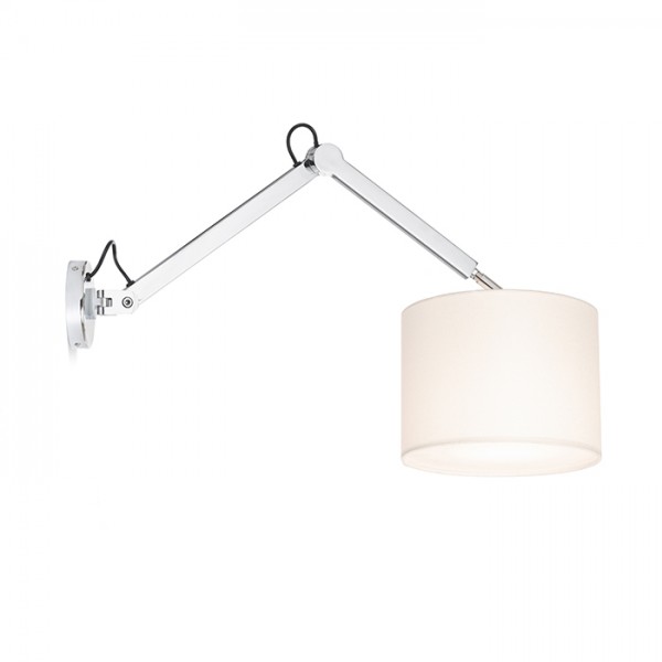 Image of Lampada MADISON W da parete bianco cromo 230V E27 42W