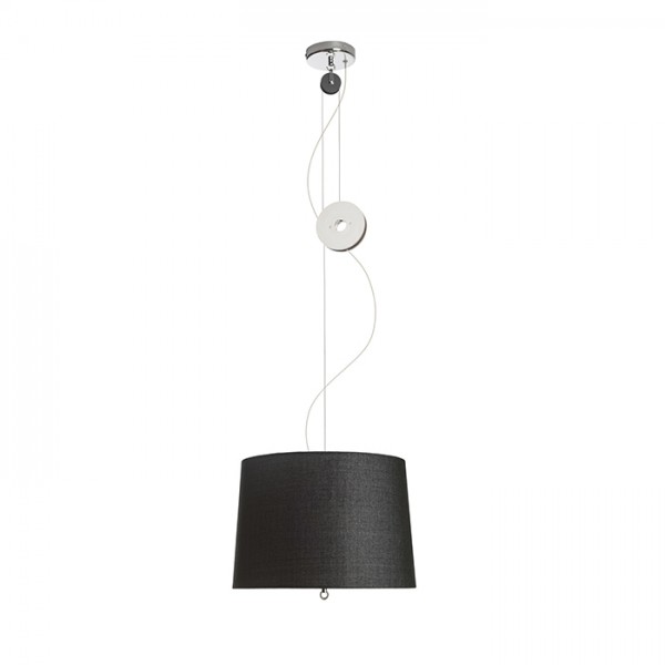Image of Lampadario LEVITA a sospensione regolabile nero cromo 230V E27 42W