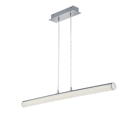 Lampada Sospensione Led Tubo 100 cm effetto Cristallo Telecomando Leia GD Trio