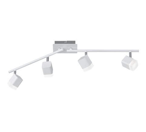 Lampada Barra 4 Spots Faretti Led Quadrati Bianco Roubaix GD Trio