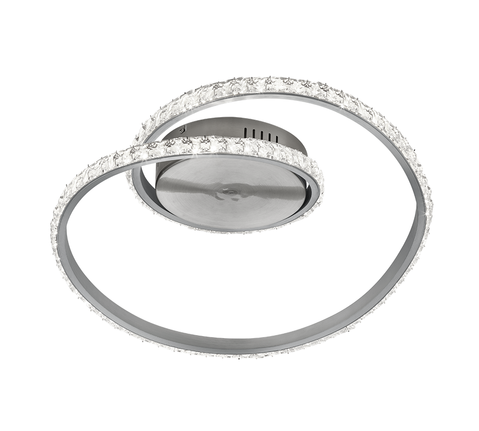 Image of Plafoniera Led Parete Interno effetto Cristallo Telecomando Rubin GD Trio