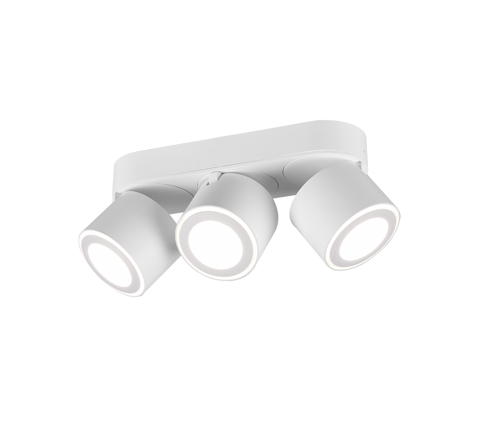 Faretti Led Barra 3 spots Orientabili Bi Emissione Luce Bianco Taurus GD Trio