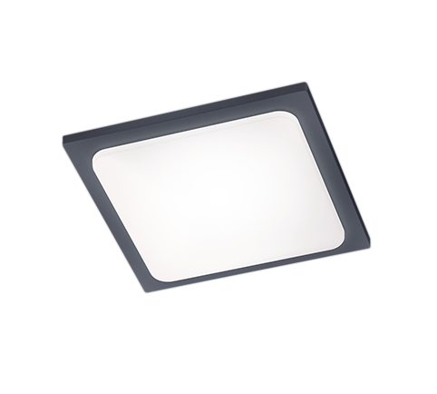 Image of Plafoniera Led Esterno Parete Soffitto Quadrata Antracite 25x25 cm Trave GD Trio