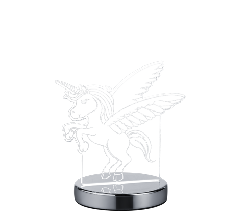 Image of Lampada Tavolo Abat Jour Bambiniu Giovanile Unicorno Trasparente Karo GD Trio